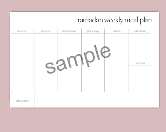 Ramadan Meal Planner: Weekly Iftar Prep (Digital Download)