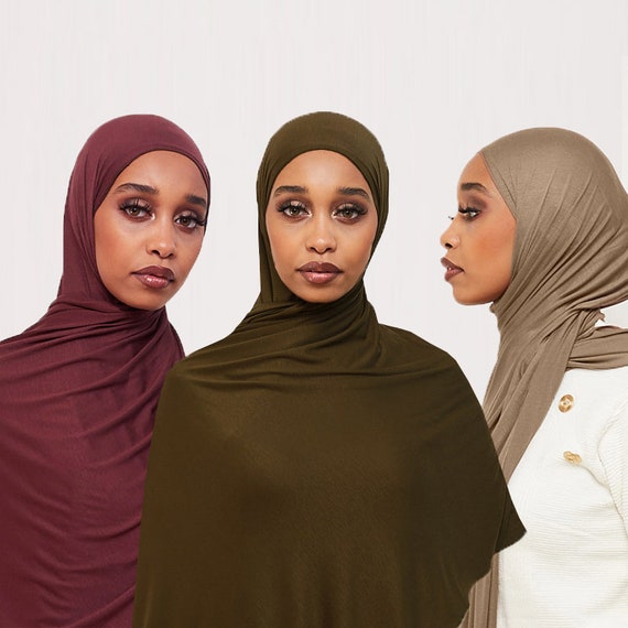 Bedankt het is mooi Eerlijkheid Premium kwaliteit Jersey Hijab Trio Set Jersey Headwrap - Etsy België