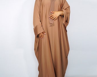 Open Batwing Abaya with Matching Slip & Hijab