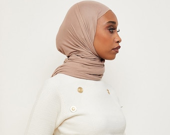 Latte Stretch Jersey Hijab – Soft Lightweight Headscarf | Everyday Modest Hijab UK