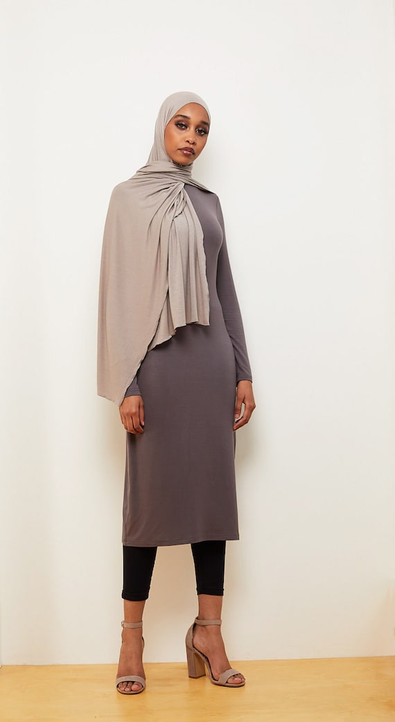 Maxi Dress, Grey Premium Jersey Midi Dress, Maternity Dress , Spring Dress,  Muslim Dress, Loungewear, Abaya, Modest, Christian T-shirt Dress - Etsy