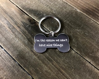 I'm the reason we can't have nice things keychain • Funny dog tag