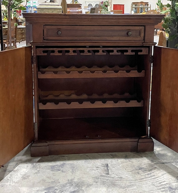 家具 antique wine wood cabinet vintage Vintage European Inlaid Wood Wine Storage Cabinet - 1139-801 - Etsy