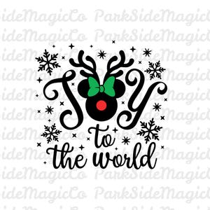 Disney Christmas Joy to the World SVG | Mickey Reindeer Digital Download | Holiday Shirt Design for Disney Vacation | Cricut Silhouette Cut