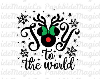 Disney Christmas Reindeer SVG | Joy to the World, Holiday Design (Digital Download)