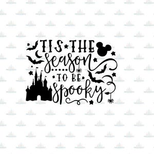 Tis the Season to Be Spooky SVG | Halloween Disney Castle PNG | Spooky Season Digital Download | Mickey Head Halloween Clipart