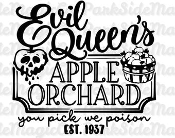 Evil Queen Apple Orchard SVG | Disney Halloween Shirt Design (Digital Download)