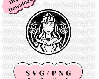 Aurora Princess SVG | Sleeping Beauty Rose Clipart (Digital Download)