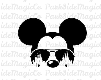 Cool Mickey Sunglasses SVG | Castle Reflection Cut File (Digital Download)