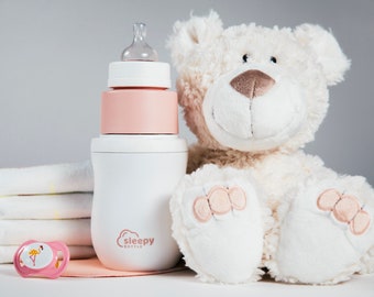 NEW SLEEPY BOTTLE Baby-Fläschchen für Neugeborene Schneller Flaschenwärmer Pfirsich