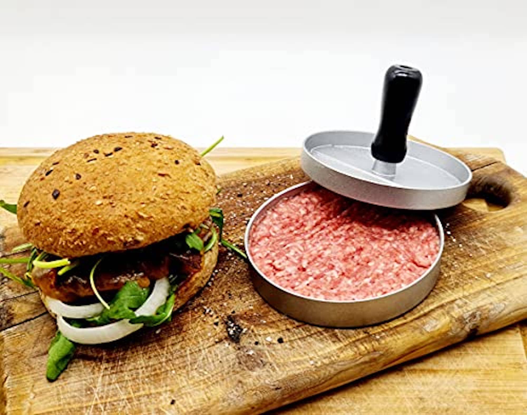 Dreiklang be smart Hamburger Burger Press Manche en bois d