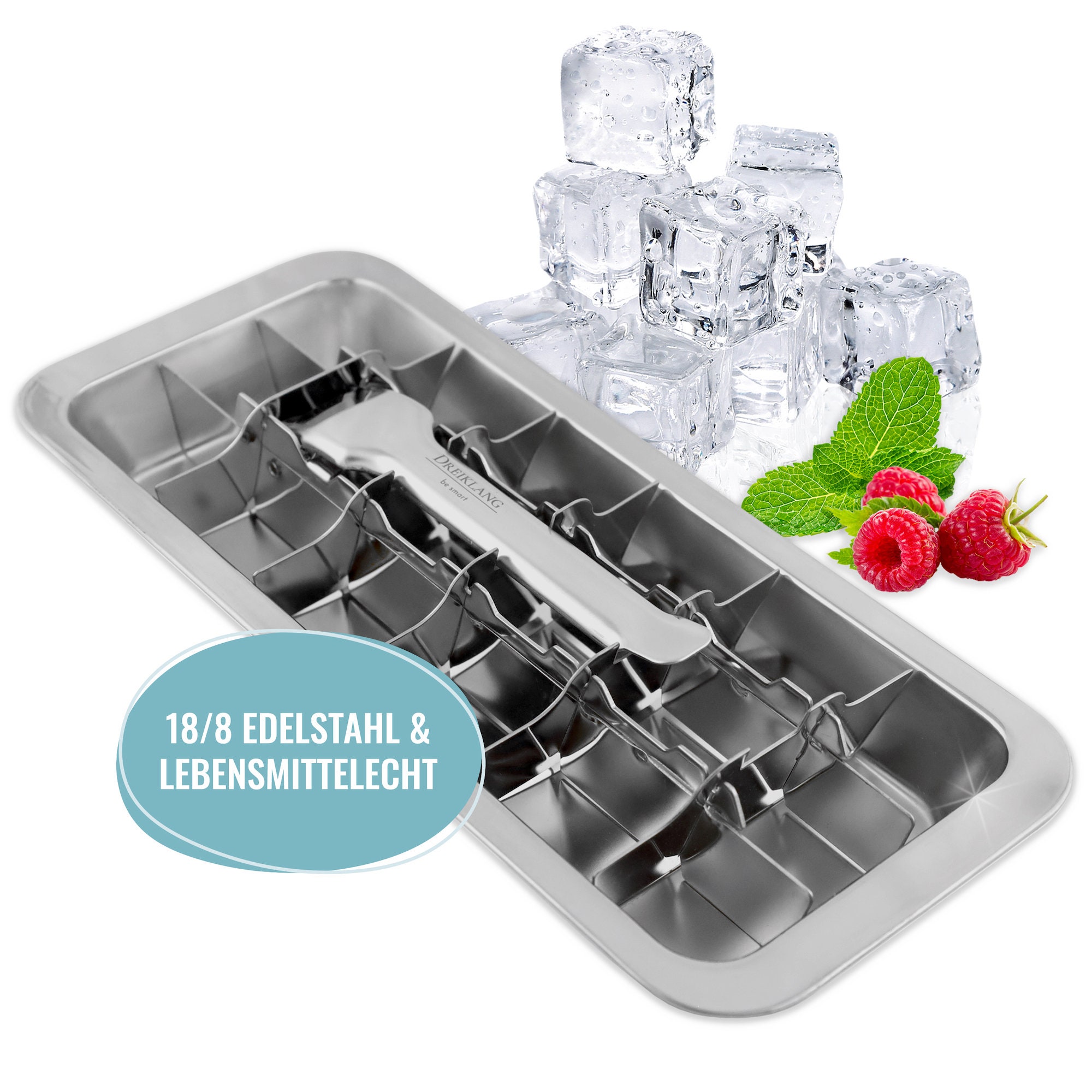 Stainless Steel Ice Cube Maker Tray,Lever Style Ice Cube Mold Quick To  Making 18 Ice Cubes