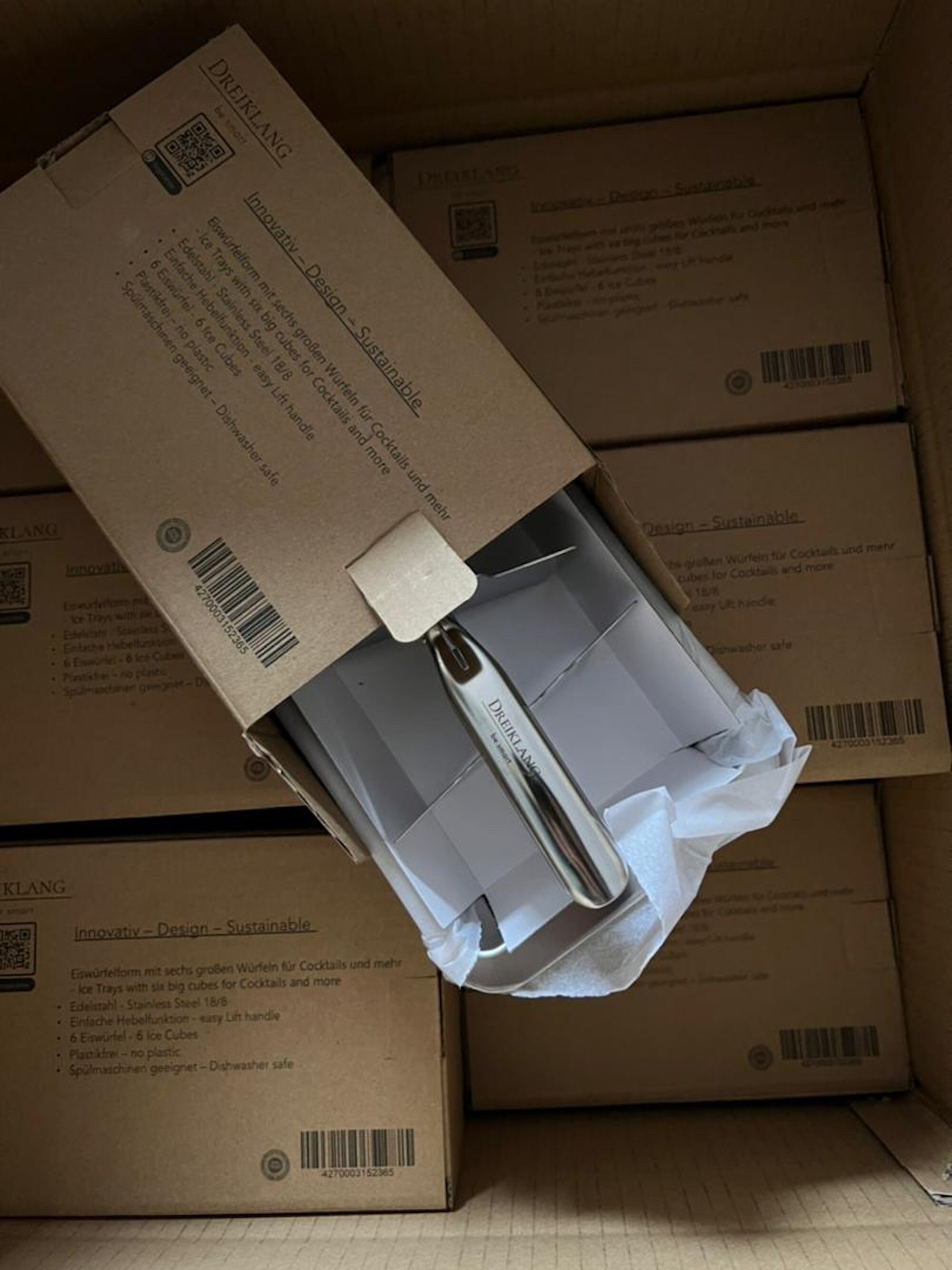 Bac à Glaçons En Silicone Dreiklang Avec Couvercle - Glaçons Grands Carrés, Démoulage Facile - Empilable, Sans BPA, Lavable Au Lave-vaisselle