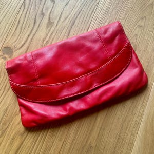 Red Hot Preloved Vintage Leather Clutch
