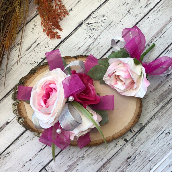 Silk Flower Corsage Etsy