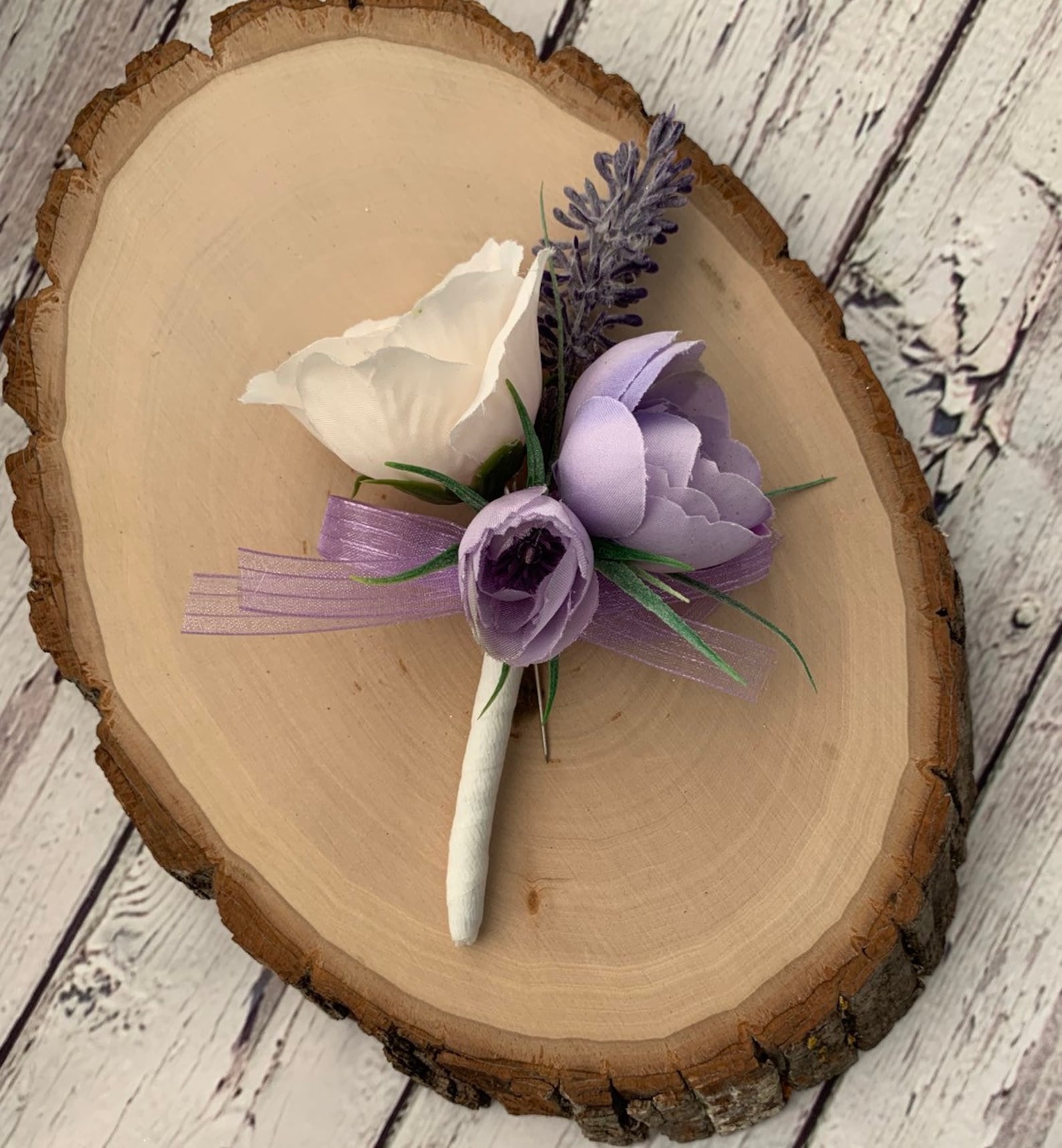 Purple Corsage and Boutonniere Set Wedding Boutonniere Groom Etsy