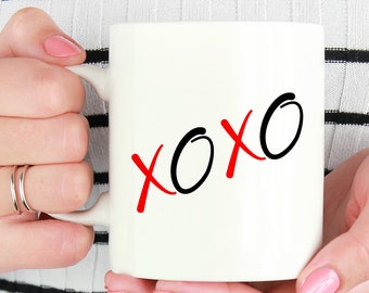 XOXO Mug, Valentine Mug, Love Mug, Love Coffee Mug, Valentine's Day Mug, Kiss Mug, Gift For Her, Gift For Him, Cute Mug, Girl Mug,Vday Gift