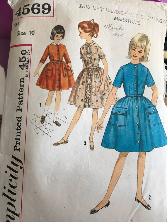 Vintage Girl’s Dress Pattern 4569 from the 50’s