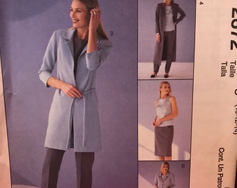 McCalls Pattern 2872 Size 10-12-14-Non-stop Wardrobe Misses/Petites. Jacket in 2 lengths, Top, Pants, Skirt and Belt. Circa 1999 NEW UNCUT