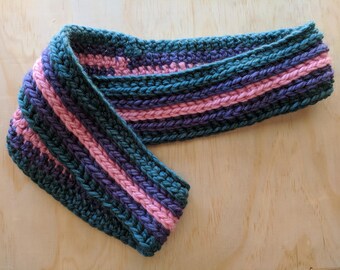 Infinity Scarf in Teal, Purple and Pink
