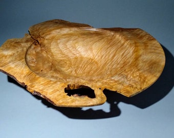 Live Edge, Bigleaf Maple Burl Wood Bowl, Stunning Centerpiece, Curly Maple Bowl, Unique Maple Bowl Wood, Small Business Made