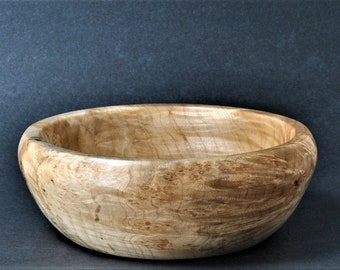 8" Burl Maple Wooden Bowl, Curly Maple Bowl, Birdseye Maple Bowl, Food Safe Burl Maple Bowl, Functional Artwork