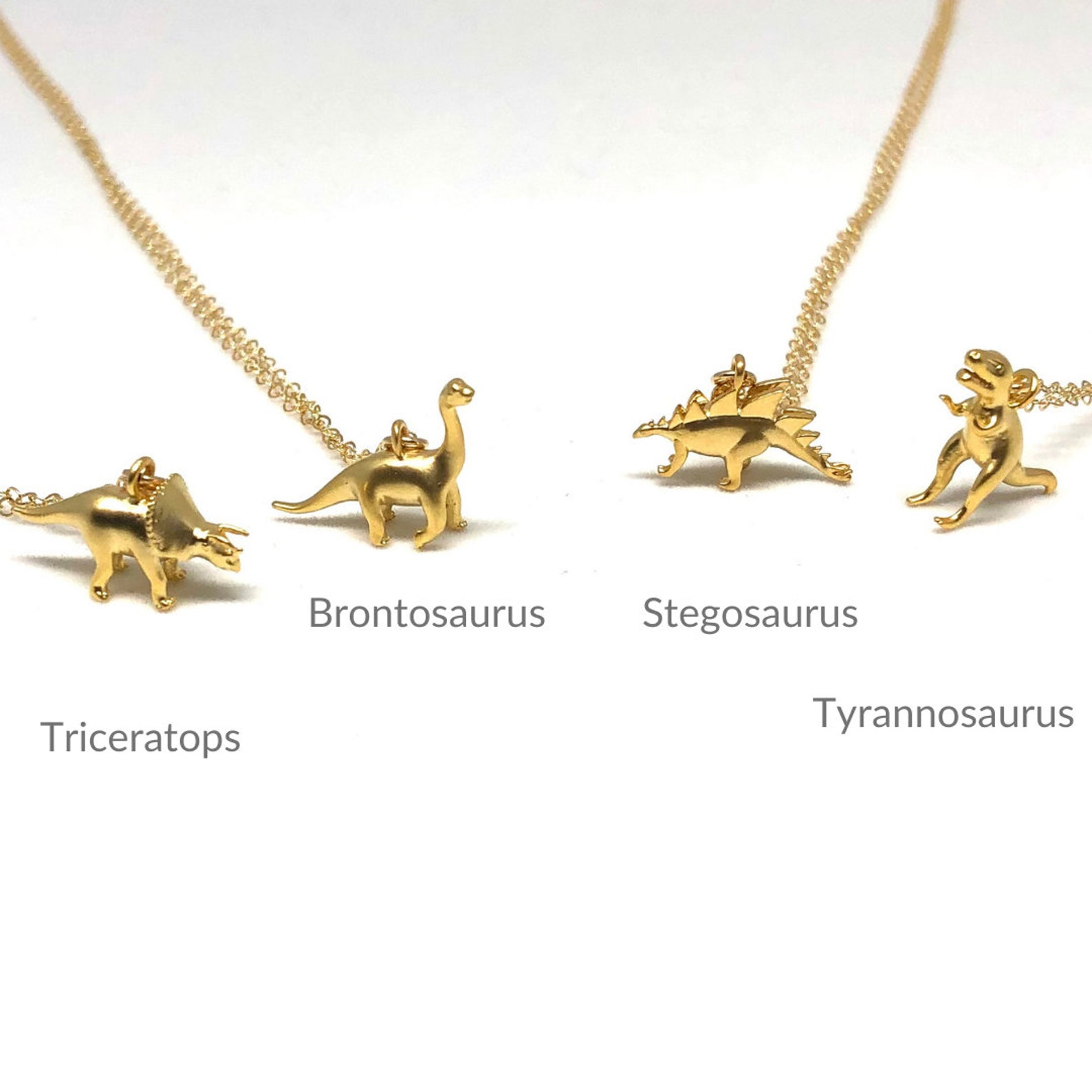 Dinosaur Charm Necklace Dainty 14kgf Gold Pendant Necklace Etsy