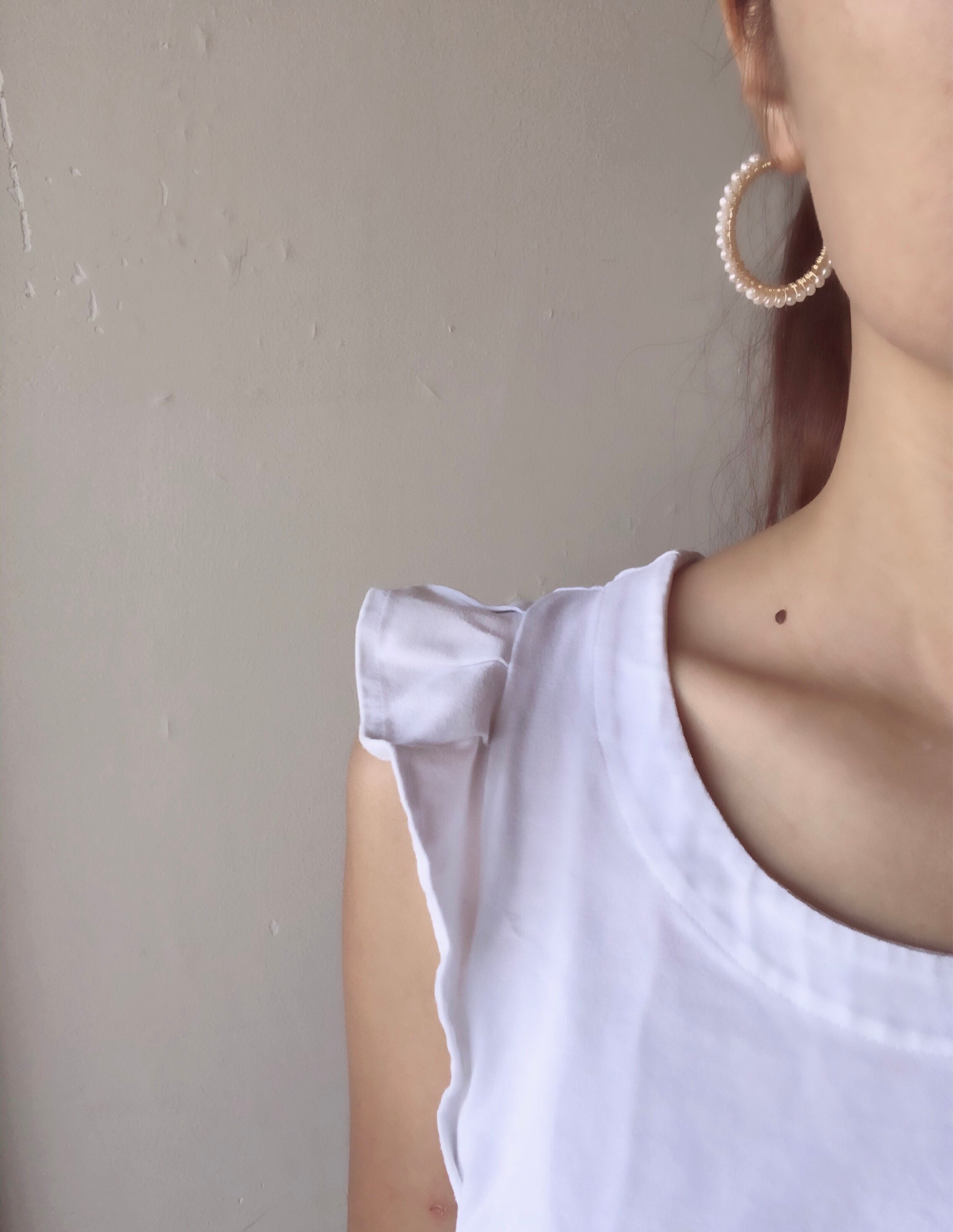 Maiden Hoop Earrings White Pearl