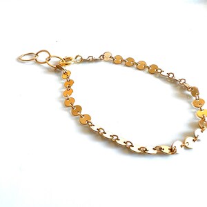 Dainty coin chain bracelet, delicate bracelet, layering bracelet, 14k gf gold chain, gold bracelet, everyday bracelet, handmade jewelry