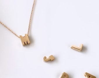 Gold Initial Necklace: Personalized Letter Charm, 14k Gold-Filled