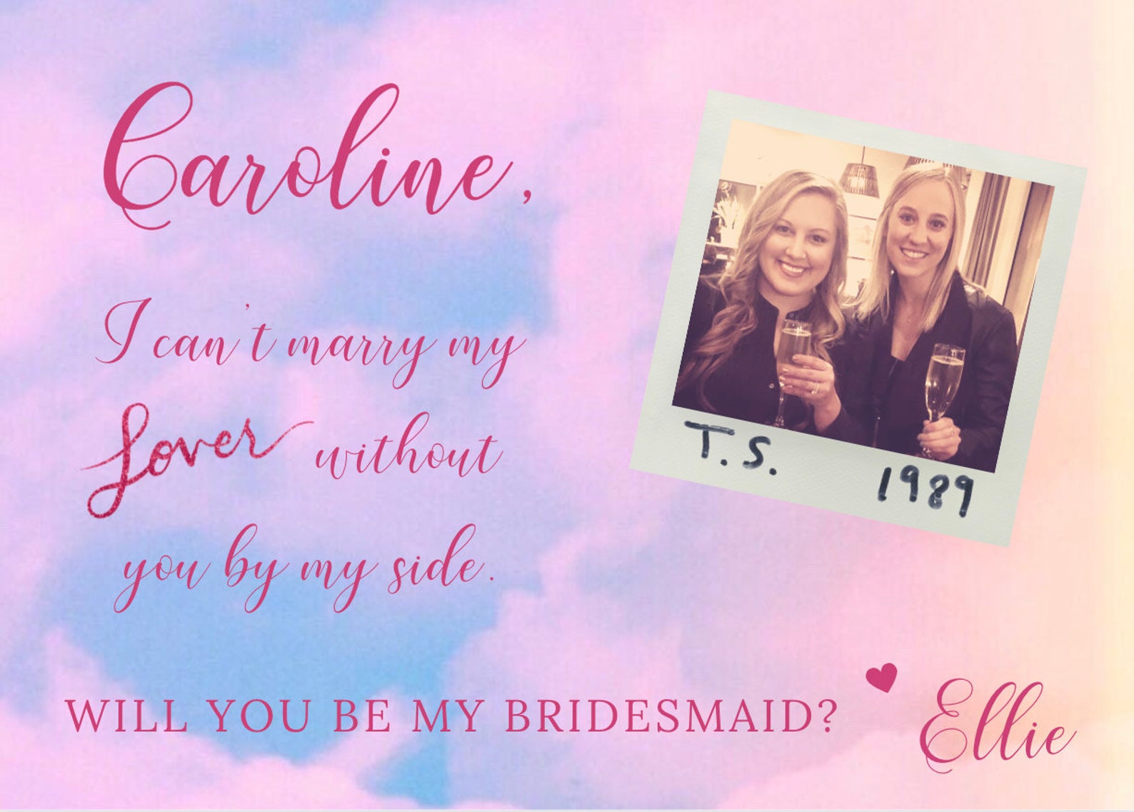 TAYLOR SWIFT Bridesmaid Proposal / Digital File, Printable customized
