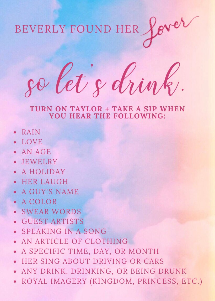 TAYLOR SWIFT Game Drinking Customized Printable Bridal Etsy