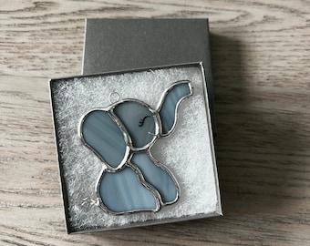 Elephant, Stained Glass Ornament, Suncatcher