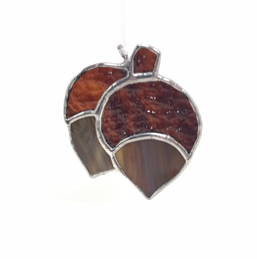 Acorn Stained Glass Suncatcher Ornament Thanksgiving Decor Etsy.de