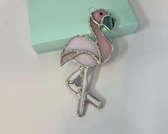Flamingo, Stained Glass Ornament, Suncatcher, Beach, Ocean, Birds, Pink