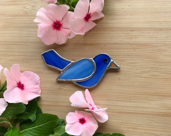 Blue Bird Stained Glass Ornament, Bird Suncatcher, Miniature Blue Bird  Keepsake, Bird Decoration, Bird Lovers Gift, Glass Birds, Nature