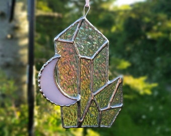 Stained Glass Crystals Charged By The Moon Suncatcher, Crystal Ornament