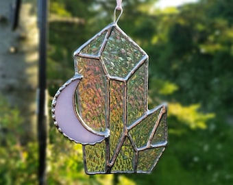 Stained Glass Crystals Charged By The Moon Suncatcher, Crystal Ornament