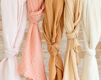 new colors! Muslin Baby Swaddle Blankets - 100% cotton 47" x 47"