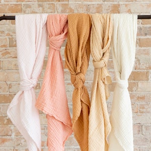 Classic Muslin Baby Swaddle Blankets 100 Cotton 47 X 47 Etsy