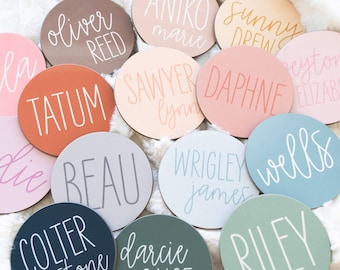 New! Baby Name Sign - 3.5" circle