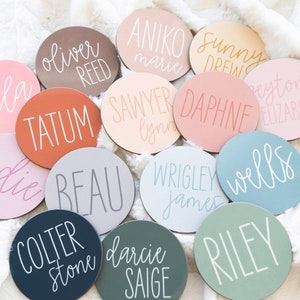 New! Baby Name Sign - 3.5" circle