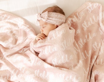 Plush minky name blankets and baby accessories