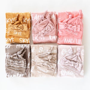 Plush minky name blankets and sets for babies, kids, and teens