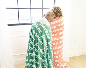 Plush minky name blanket