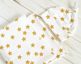 Sugar + Maple Small Blanket & Hat Set - Anchor Blue