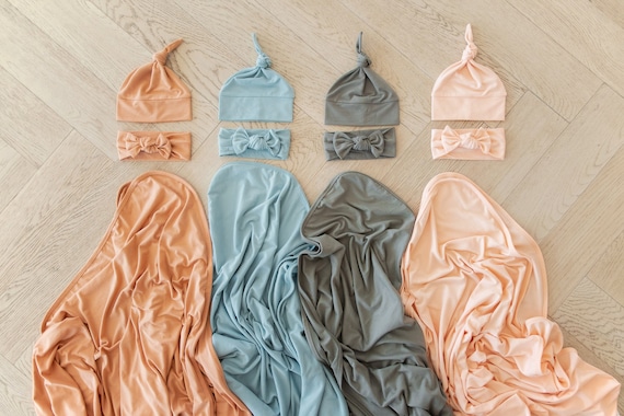 Jersey swaddle blanket sets
