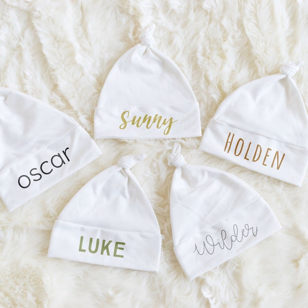 Personalized White Baby Hat