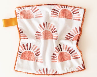 Sun Rays Rust Lovey - Mini Security Blanket for Babies