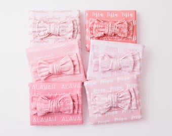 2 piece baby girl gift set - personalized bow and swaddle